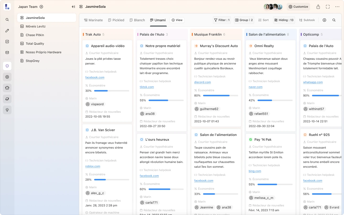 Kanban view