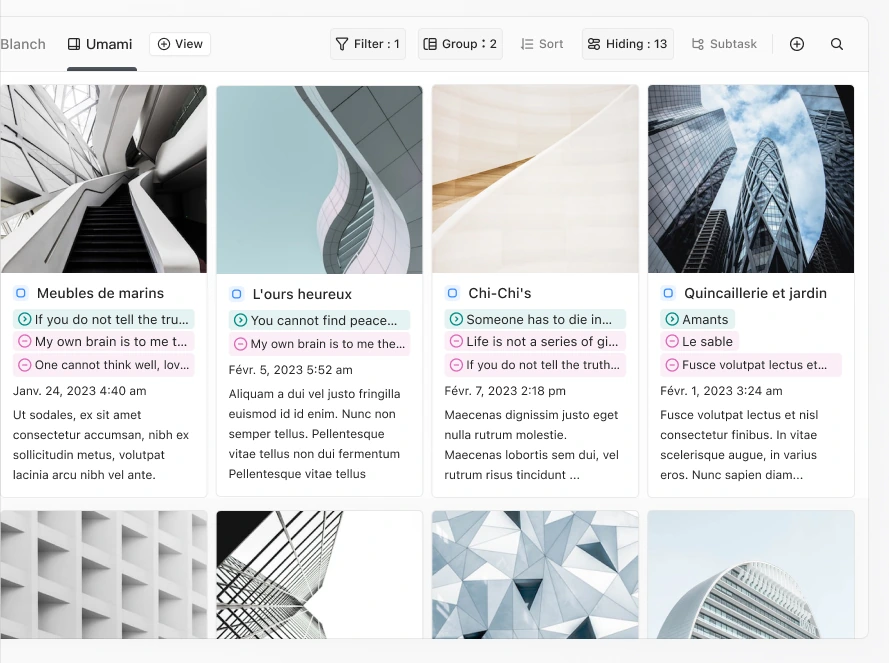 Gallery dependency tags: color and symbols distinguish direction, one relationship per row.