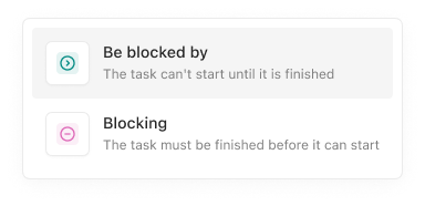 The original menu distinguishes “Be blocked by” and “Blocking”.